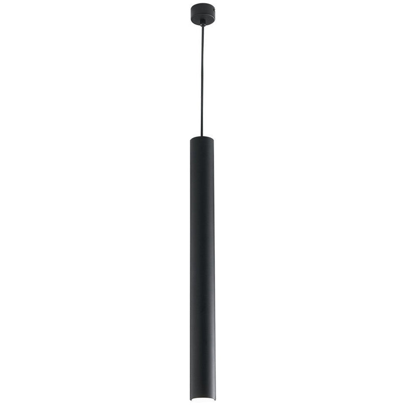 lampadario fluke a sospensione tubolare 60 cm in metallo nero
