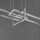 Lampadario moderno acciaio spazzolato luce bianco caldo 3000K