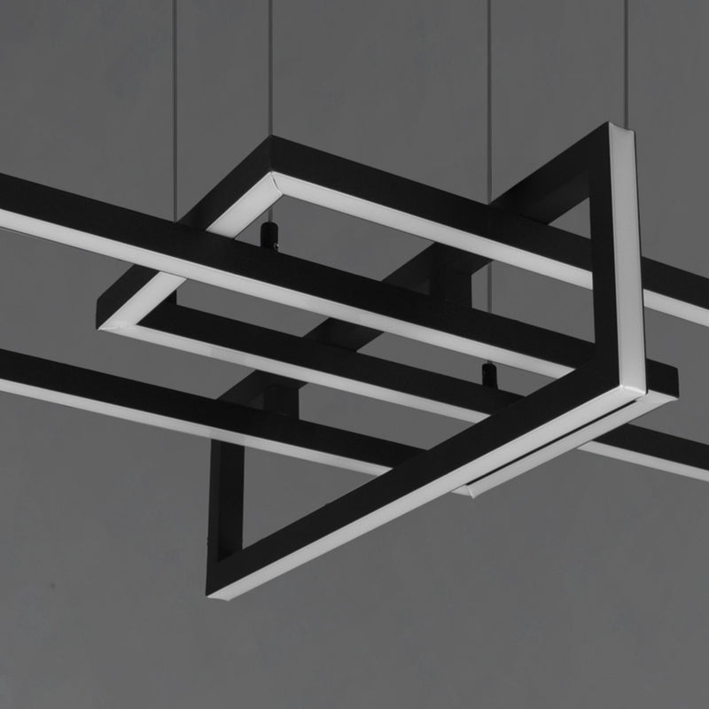 Lampadario moderno nero opaco luce calda 3000K