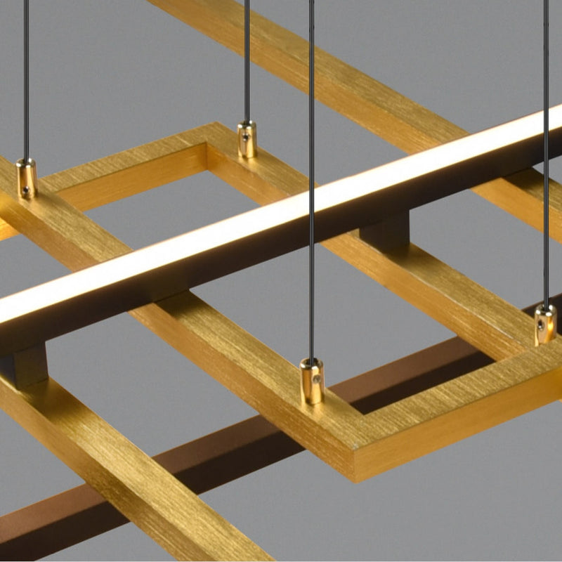 Lampadario moderno nero oro luce calda 3000K