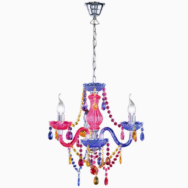 Lampadario classico moderno con portalampade E14 colorati