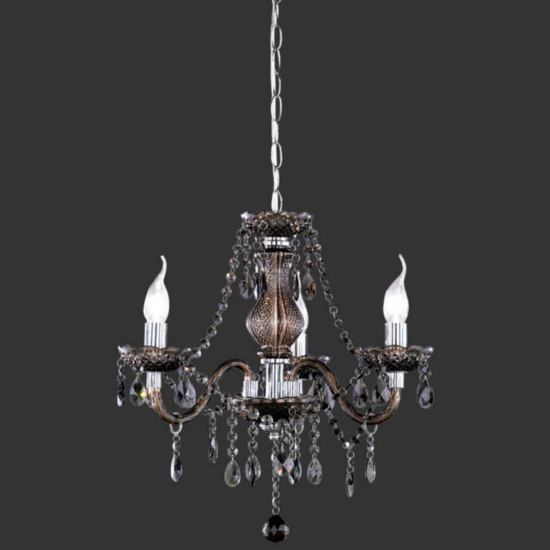 Lampadario chandelier classico moderno nero 3 portalampade E14