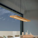 Lampadario Brad effetto legno chiaro con LED 27W a 3 livelli SwitchDimmer, luce calda 3000K e 3000 lumen per tavoli e cucine