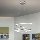 lampadario moderno in metallo finitura acciaio satinato per cucina e salone