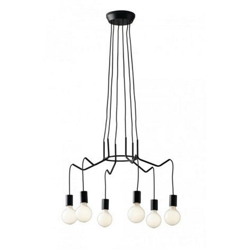 lampadario moderno habitat nero 6 luci E27