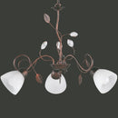 Lampadario rustico in stile arte povera con decoro floreale