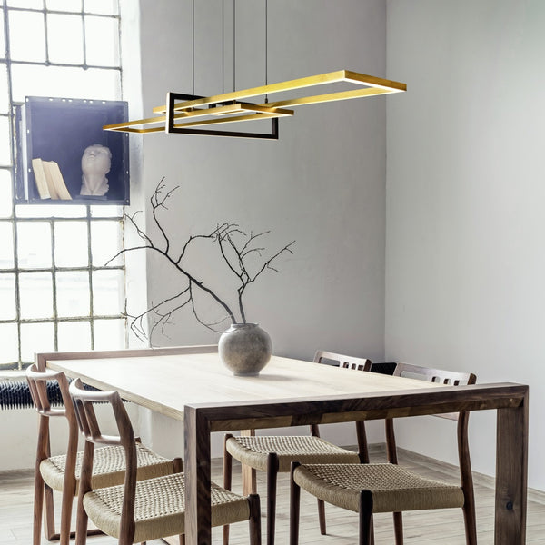 Lampadario Salinas LED 34W nero oro SwitchDimmer 3000K