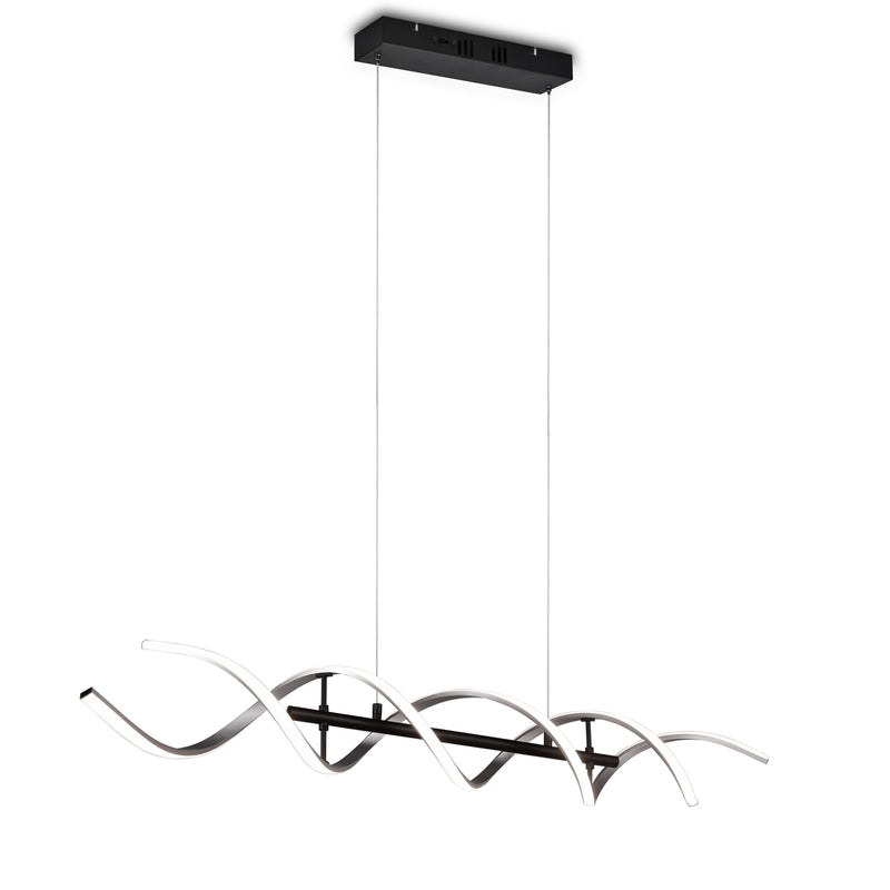 Lampadario Sequence LED 45W nero alluminio spazzolato SwitchDimmer