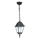 lampadario a sospensione da esterno a lanterna classica in alluminio nero altezza 110 cm regolabile