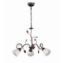 Lampadario Traditio 3 luci in metallo ruggine corten