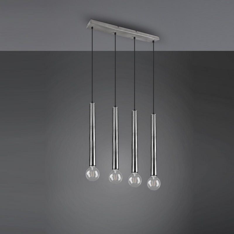 Clermont 313400407 - Lampadario moderno acciaio 4 tubi E27