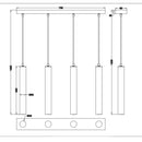 Lampadario moderno 4 tubi bianco E27