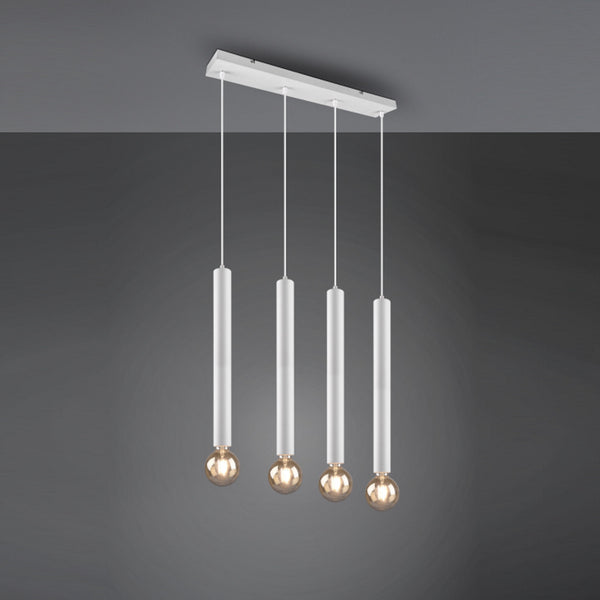 Clermont 313400431 - Lampadario moderno 4 tubi bianco E27