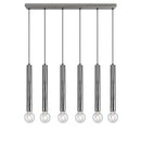 Lampadario moderno 6 tubi acciaio E27