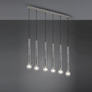 Lampadario moderno 6 tubi acciaio E27