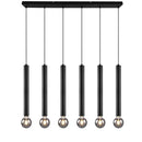 Lampadario moderno 6 tubi nero E27