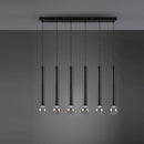 Lampadario moderno 6 tubi nero E27