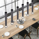 Lampadario moderno 6 tubi nero E27