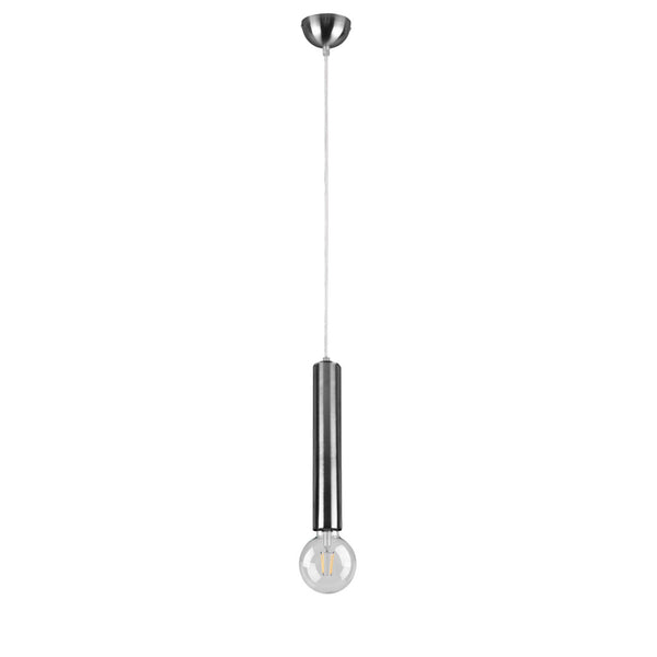 Clermont 313400107 - Lampadario moderno tubolare E27 acciaio satinato