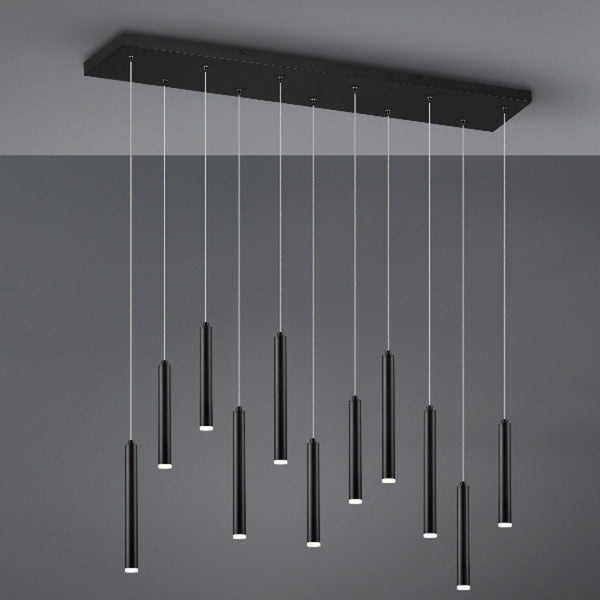 Lampadario Tubular LED 30,5W nero 11 luci SwitchDimmer 3000K