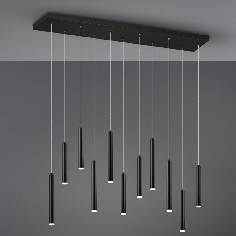 Lampadario Tubular LED 30,5W nero 11 luci SwitchDimmer 3000K