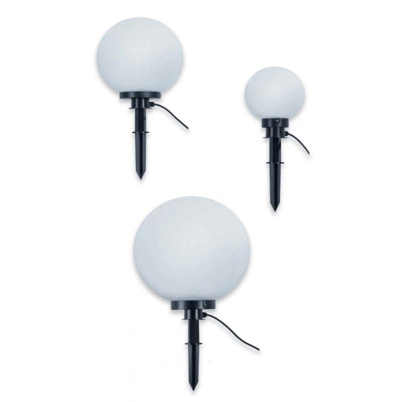 Illuminazione per giardino serie Bolo con sfera bianca IP44 varie misure