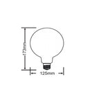 Lampadina LED globo G125 E27 6W 810lm 2700K dimmerabile