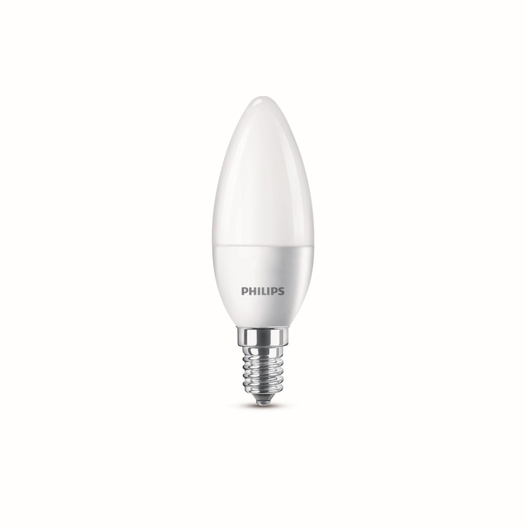 Philips - 6 lampadine LED candela, 5,5W=40W, attacco E14, calda 2700K