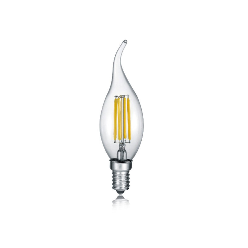 Lampadina LED E14 4W filamento trasparente soffio di vento