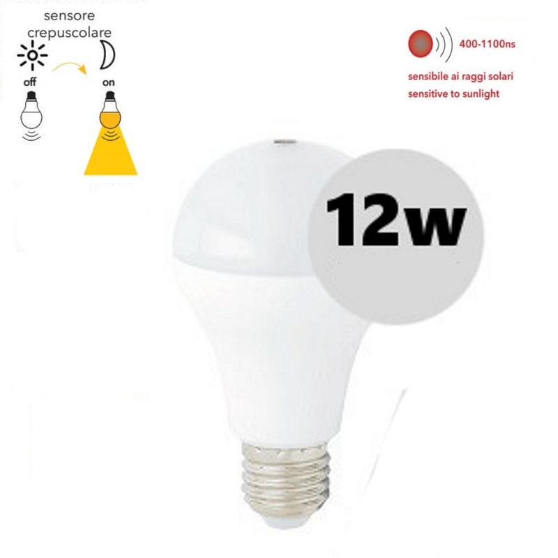 Lampadina LED | 12W E27 | Accensione notturna | Intec Light