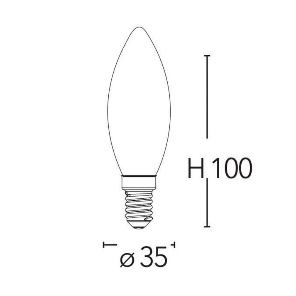 10 Lampadine LED 4W dimmerabili, trasparenti candela attacco E14, 4000K