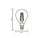 lampadina led e14 sfera trasparente 4w dimensioni