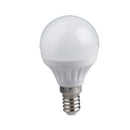 Lampadina LED E14 a sfera 5W con 400 lumen e luce bianco caldo 3000K, dimensioni 8×4,5 cm per lampadari e applique