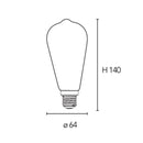 Lampadina LED ST64 vintage E27 8W 720lm 2700K ambrata