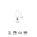 LED E14 oliva 4W 470lm 2500K confezione 10 lampadine decorative retrò