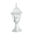 lampioncino basso da esterno a lanterna classica quadrata in alluminio bianco altezza 39 cm
