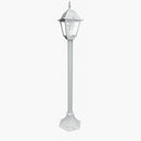 lampioncino da giardino a lanterna classica quadrata in alluminio bianco altezza 104 cm