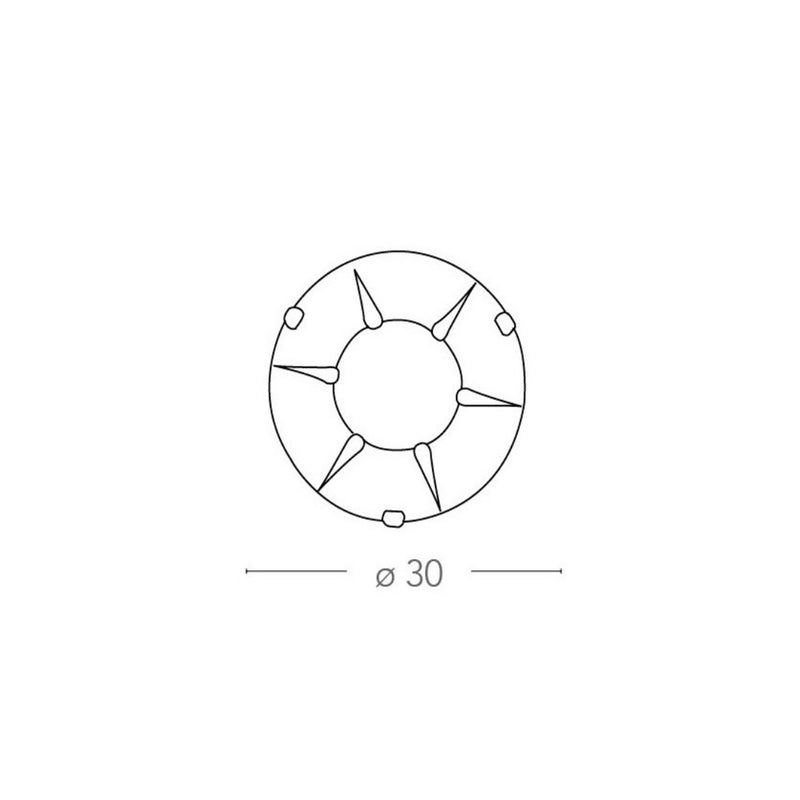 Lancia - Plafoniera in vetro Ø 30cm decoro raggi ambra