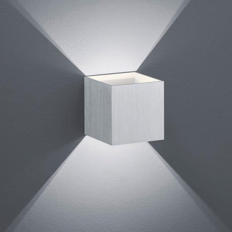 Louis acciaio - Lampada applique moderna cubica LED 4,5W, doppia emissione luminosa
