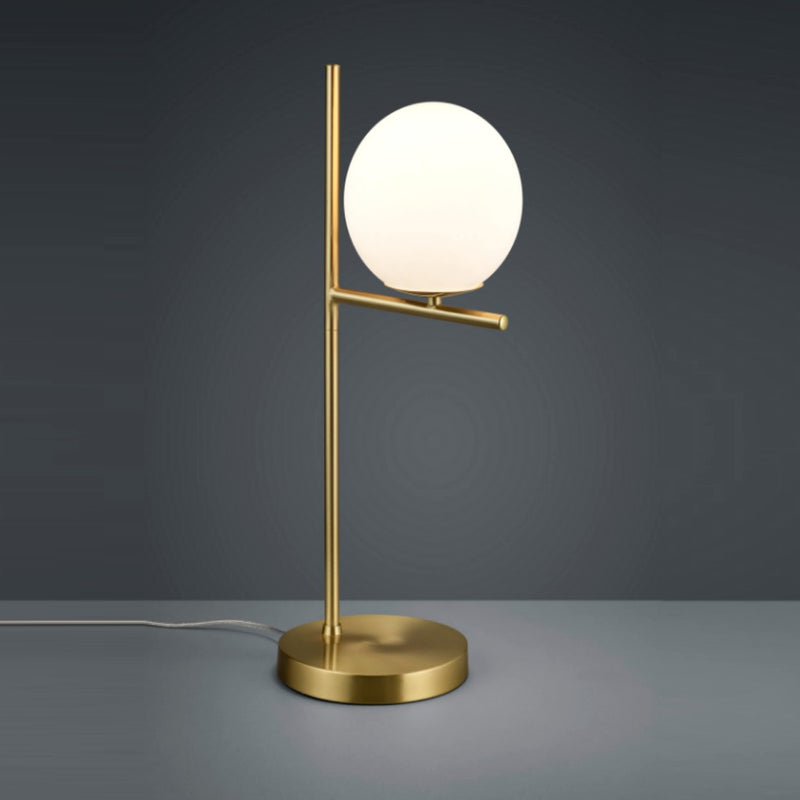 Lume Pure in metallo oro satinato con vetro bianco opale