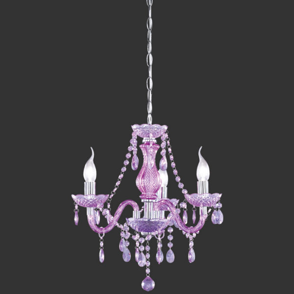 Luster R11073092 - Lampadario a sospensione moderno candeliere rosa 3 luci Ø 40cm