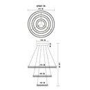 Marilyn I - Lampadario LED 76W, Ø 70cm, 3 anelli con cristalli K5, con telecomando, dimmerabile, 3 tonalità di bianco