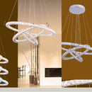 Marilyn I - Lampadario LED 76W, Ø 70cm, 3 anelli con cristalli K5, con telecomando, dimmerabile, 3 tonalità di bianco