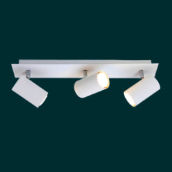 Marley - Lampada barra a 3 faretti orientabili bianca moderna, da soffitto o parete