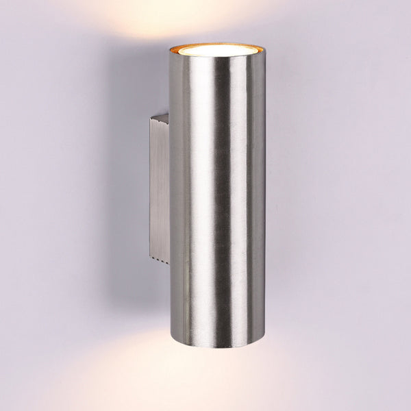 Marley - Applique moderna tubolare acciaio satinato doppia luce