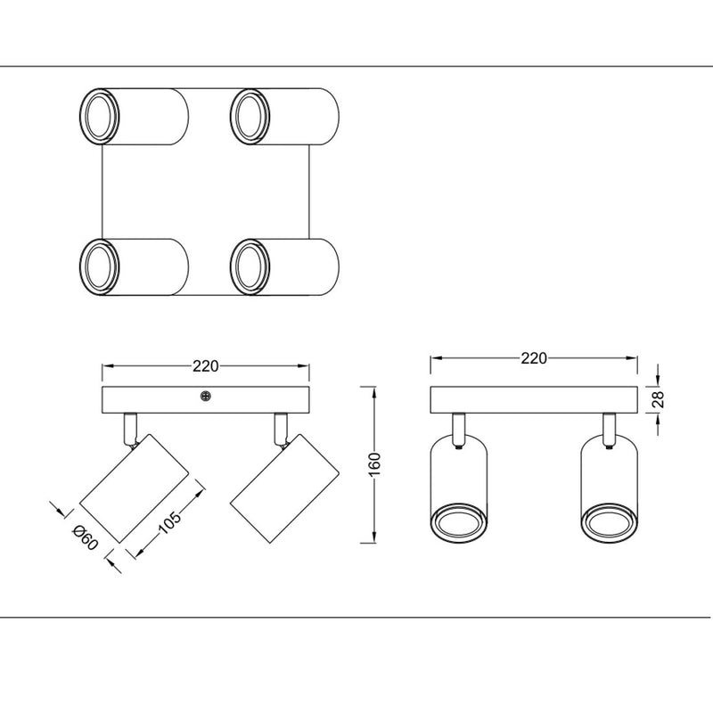 Marley 812400432 | Plafoniera moderna | Legno metallo nero | Trio Lighting