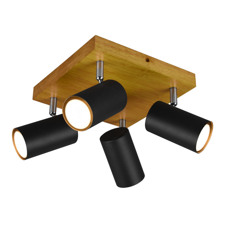 Marley 812400432 | Plafoniera moderna | Legno metallo nero | Trio Lighting