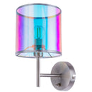 Melanie - Lampada da parete in metallo e paralume cilindro trasparente multicolore