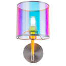 Melanie - Lampada da parete in metallo e paralume cilindro trasparente multicolore