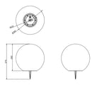 Melo 30cm | Sfera da giardino | Lampade LED RGB ricaricabili